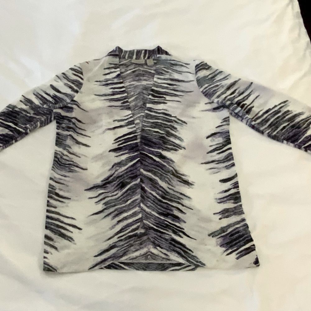 Chico’s easy ware print cardigan.